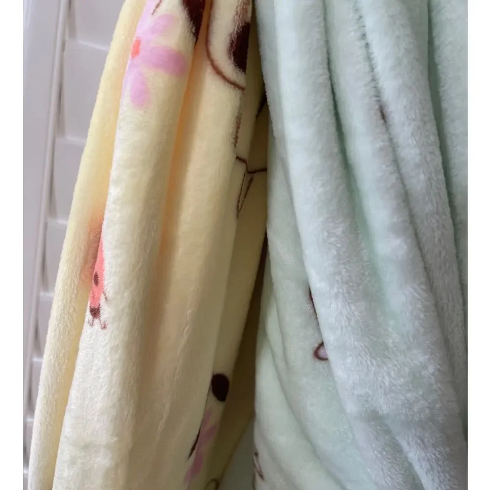 Disney Winnie the Pooh Throws Green Yellow Blankets 2 pieces NEW Super Soft